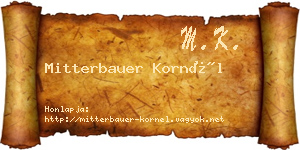 Mitterbauer Kornél névjegykártya